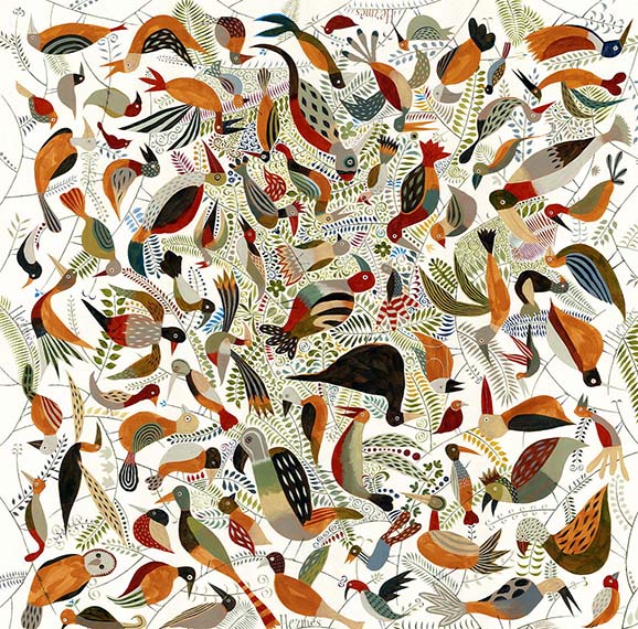 A bird motif for a Hermès scarf by Jeff Fisher