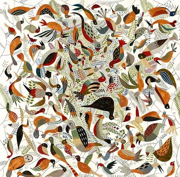 A bird motif for a Hermès scarf by Jeff Fisher